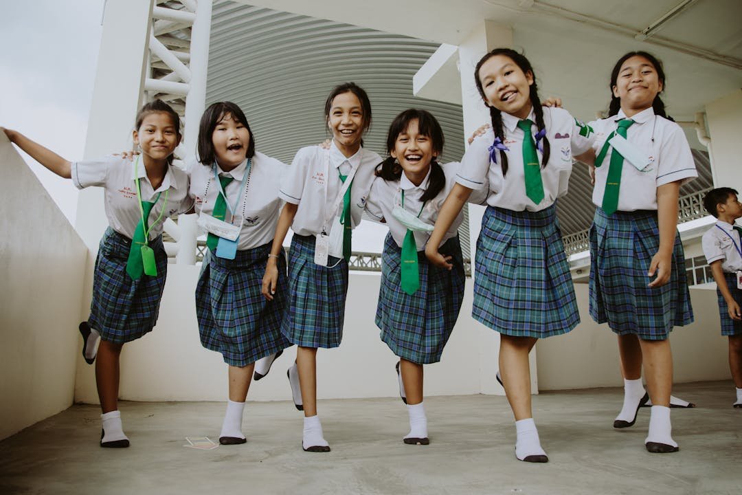 Group of students in school