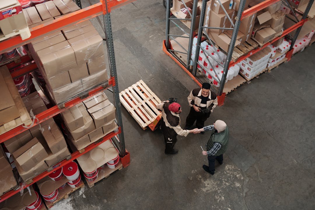 Warehouse with 3 workers